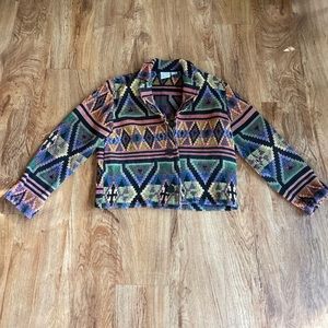 Vintage cropped tapestry jacket